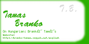 tamas branko business card